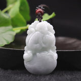 A Jadeite Jade Myanmar Emerald Chinese Zodiac Lucky Pendant Necklace