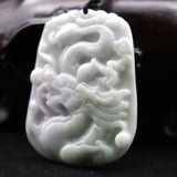 Natural Myanmar Emerald Jadeite Jade Dragon Pendant Necklace