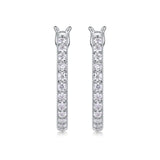 Moissanite Hoop Earrings, Sparkling Wedding Fine Jewelry for Women