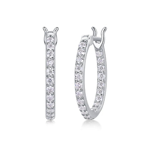 Moissanite Hoop Earrings, Sparkling Wedding Fine Jewelry for Women