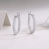 Moissanite Hoop Earrings, Sparkling Wedding Fine Jewelry for Women