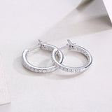 Moissanite Hoop Earrings, Sparkling Wedding Fine Jewelry for Women