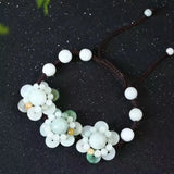 Burmese Jade Sunflower Bracelet Beads Jadeite Emerald Charm Jewellery
