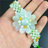 Chinese Jade Jadeite Sunflower Beads Bracelet Charm Jewellery