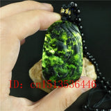 Chinese Natural Green Jade Beauty Princess Pendant Necklace Lucky Amulet