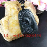 Chinese Natural Green Jade Beauty Princess Pendant Necklace Lucky Amulet