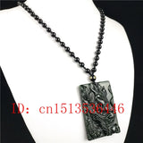 Chinese Green Jade Dragon Pendant Necklace Charm for Man Luck