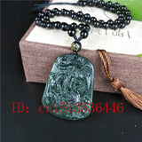 Natural Green Jade Dragon Pendant Necklace Charm Jewelry Accessories