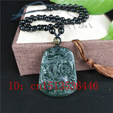 Natural Green Jade Dragon Pendant Necklace Charm Jewelry Accessories