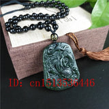 Natural Green Jade Dragon Pendant Necklace Charm Jewelry Accessories