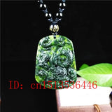 Natural Green Jade Dragon Pendant Necklace Charm Jewelry Accessories