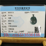 Chinese Natural Green Jade Dragon Pendant Necklace Hand-Carved Lucky Amulet