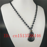 Chinese Green Jade Fox Pendant Necklace Hand-Carved Lucky Amulet