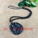 Chinese Green Jade Guanyin Pendant Necklace Luck Amulet Gift