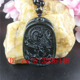 Chinese Natural Green Jade Phoenix Pendant Necklace Charm
