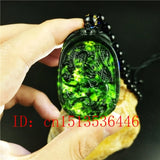 Chinese Natural Green Jade Phoenix Pendant Necklace Charm
