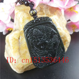 Chinese Green Jade Phoenix Pendant Necklace Charm Hand-Carved Lucky Amulet