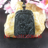Chinese Green Jade Phoenix Pendant Necklace Charm Hand-Carved Lucky Amulet