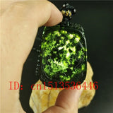 Chinese Green Jade Phoenix Pendant Necklace Charm Hand-Carved Lucky Amulet