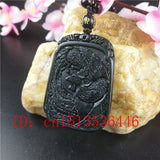 Chinese Green Jade Phoenix Pendant Necklace Charm Hand-Carved Lucky Amulet