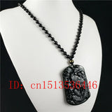 Chinese Green Jade Phoenix Pendant Necklace Luck Amulet Gift