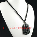 Chinese Natural Green Jade Tiger Pendant Necklace Charm Jewelry