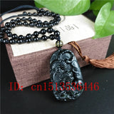 Chinese Green Jade Tiger Pendant Necklace Hand-Carved Luck Amulet