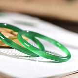Green Jade Bangles Natural Chrysoprase Fine Jewelry Bracelet