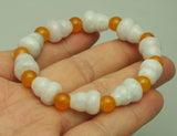 Icy Natural A JADE Jadeite Gourd Bead Bangle Bracelet