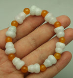 Icy Natural A JADE Jadeite Gourd Bead Bangle Bracelet