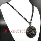 Natural Green Jade Money Dragon Pendant Necklace Hand-Carved Luck Amulet