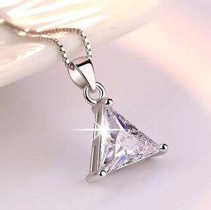 2CT Princess Cut Moissanite Necklace S925 Silver Pendant Wedding Jewelry