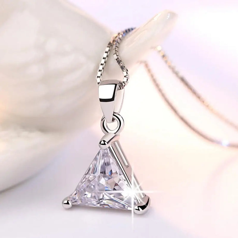 2CT Princess Cut Moissanite Necklace S925 Silver Pendant Wedding Jewelry
