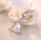 2CT Princess Cut Moissanite Necklace S925 Silver Pendant Wedding Jewelry