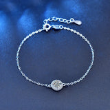 0.5 ct Moissanite Round Dot 925 Silver Bracelet Women's Hand Chain
