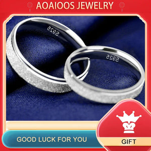 Tibetan Silver Frosting Couple Rings Unisex Jewelry