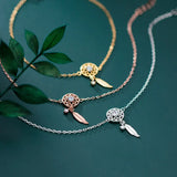 925 Silver Rose Dream Catcher Bracelet for Women