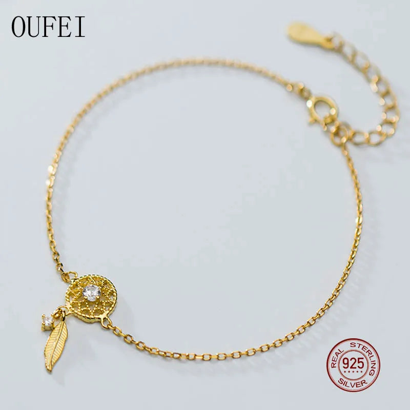 925 Silver Rose Dream Catcher Bracelet for Women