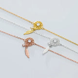 925 Silver Rose Dream Catcher Bracelet for Women