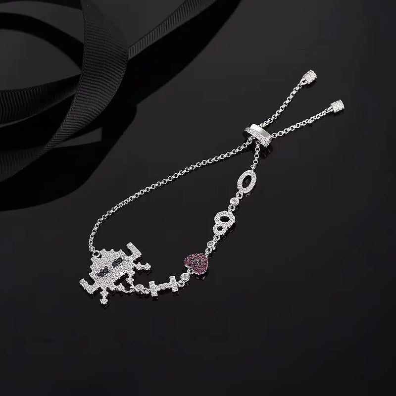 Sterling Silver Chain Bracelet Robot Design Gift