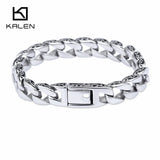 Stainless Steel Chain Bracelet Biker Jewelry Polished for Men