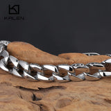 Stainless Steel Chain Bracelet Biker Jewelry Polished for Men