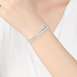4/5mm CZ Tennis Bracelet Iced Out Chain Silver Men Bracelet