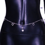 Love Pendant Stainless Steel Navel Ring Waist Chain Jewelry