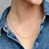 Classic Cable Chain Necklace 925 Sterling Silver Female Gift