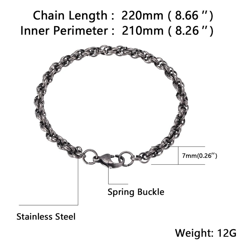 Stainless Steel Chain Necklace for Men Vintage Style GS0076