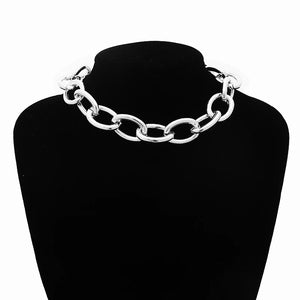 Thick Chunky Choker Neck Chain Grunge Goth Kpop Women Accessories