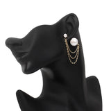 Chain Pearl Tassel Stud Earrings Women
