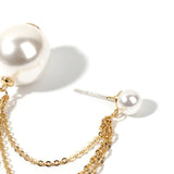 Chain Pearl Tassel Stud Earrings Women