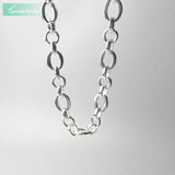 925 Sterling Silver Chain Round Link Clasp Gift For Women & Men